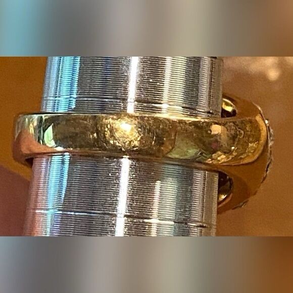 Women’s Ring 18K Gold HGE CZ Cluster Cocktail Statement Size 7 - Picture 3 of 4